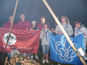 Gemeinsame Aufnahmefeier der zwei Stämme