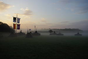 Lagerplatz im Morgengrauen