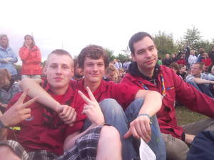 Florian, Eric & Hendrik vom Stamm Drei Gleichen auf der Eröffnungsveranstaltung