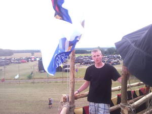 Florian auf dem nachgebauten Turm der Burg Rieneck