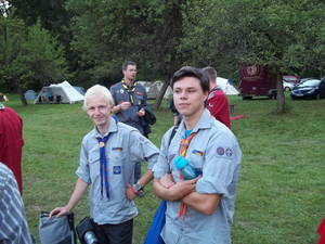 Christian Baranowski und Scott Quade aus Nesse-Apfelstädt auf dem Weg zur Eröffnung des internationalen Pfadfinderlagers